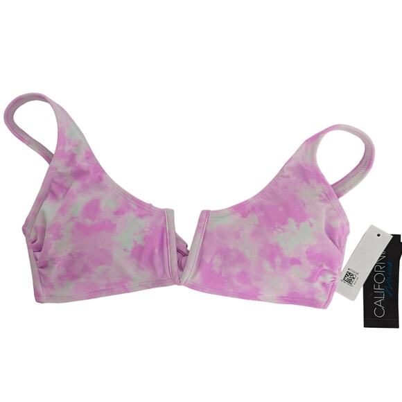 Pink Tie Dye Bikini Top by California Waves Junior's - Picture 5 of 10